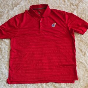 Champion Kansas Jayhawks NCAA Red Performance Polo Shirt Men's 2XL